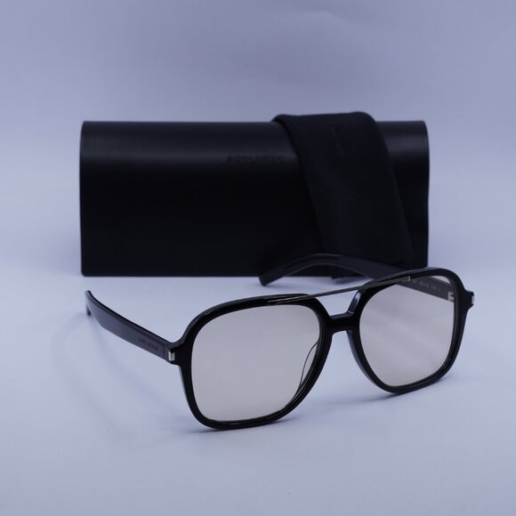 Saint Laurent SL545 001 Aviator Sunglasses - Black\\Light Yellow